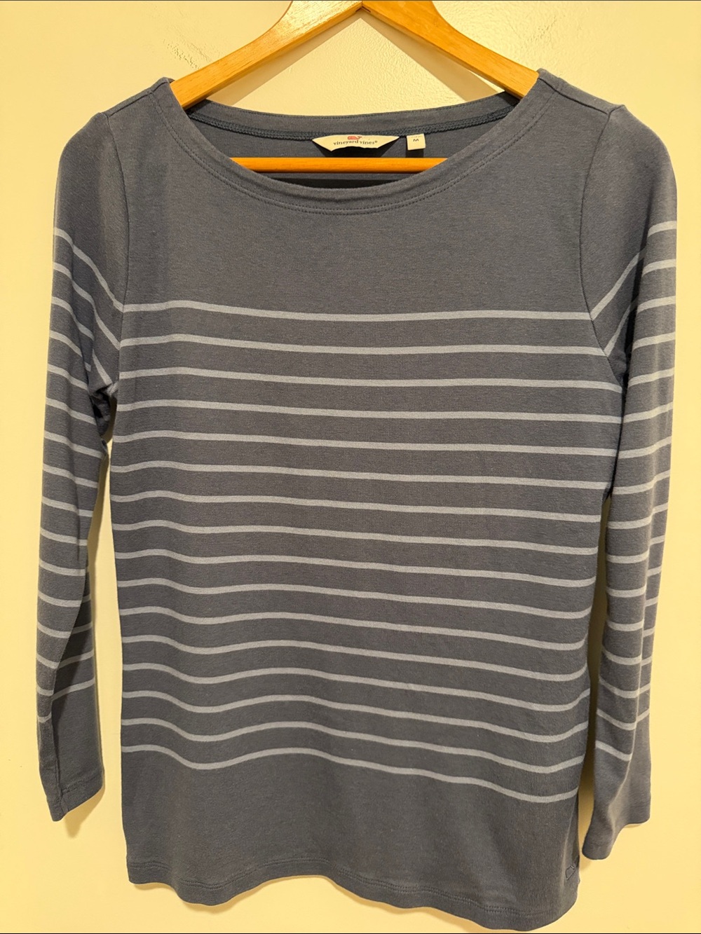 Vineyard Vines Blue and Light-Blue Striped Long-Sleeve Tee